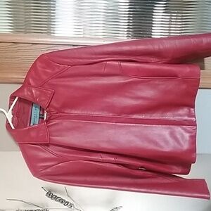 Kenneth Cole Red leather jacket